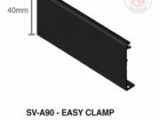Saheco Pelmet Cover - Large Easy - 2m - Black Lacquered Aluminium